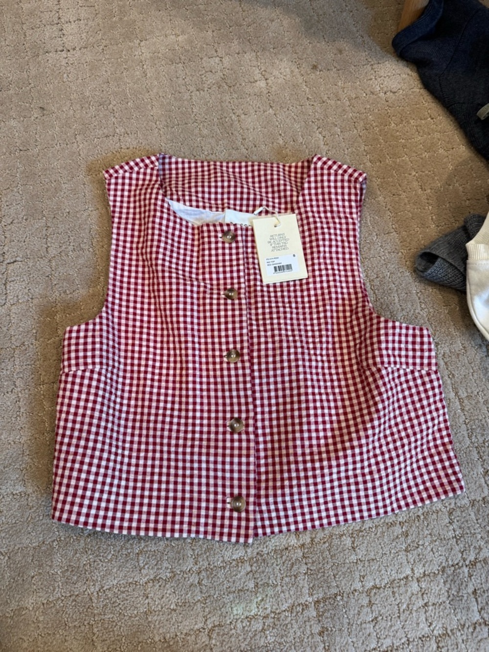 Posse Red and White Gingham Crop top and shorts set ( read description) - Picture 6 of 6